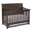 Pemberly Row Farmhouse Wood Convertible Crib in River Rock Brown