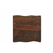 Pemberly Row Modern Live Edge Solid Wood End Table in Dark Brown