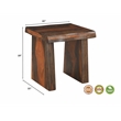 Pemberly Row Modern Live Edge Solid Wood End Table in Dark Brown