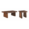Pemberly Row Modern Live Edge Solid Wood End Table in Dark Brown