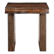 Pemberly Row Modern Live Edge Solid Wood End Table in Dark Brown