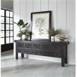 Pemberly Row 11-Drawer Reclaimed Pine Wood Console Table in Black
