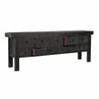 Pemberly Row 11-Drawer Reclaimed Pine Wood Console Table in Black