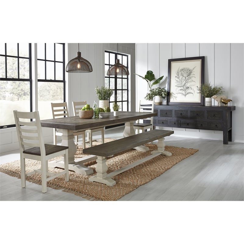 Pemberly Row 11-Drawer Reclaimed Pine Wood Console Table in Black