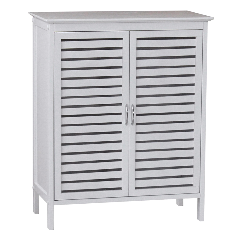 Pemberly Row Natural Spa Transitional Bamboo Floor Cabinet in Natural
