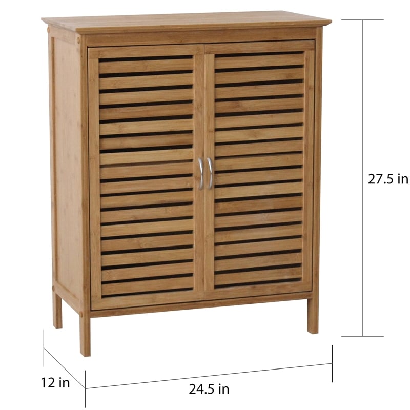 Pemberly Row Natural Spa Transitional Bamboo Floor Cabinet in Natural