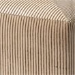 Pemberly Row Square Modern Hair on Hide Leather Ottoman in Cream