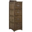 Pemberly Row Contemporary 4-Drawer Wood File Cabinet in Walnut