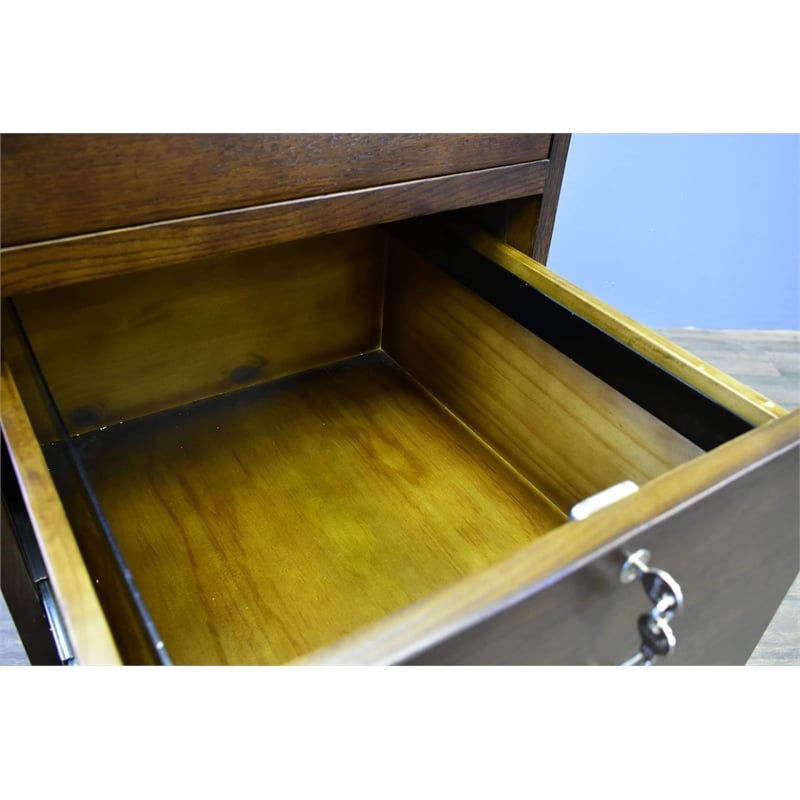 Pemberly Row Contemporary 4-Drawer Wood File Cabinet in Walnut