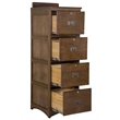 Pemberly Row Contemporary 4-Drawer Wood File Cabinet in Walnut