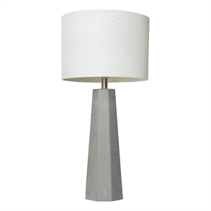 pemberly row contemporary concrete table lamp with fabric shade
