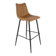 Pemberly Row Modern Barstool Tan Set of 2 Brown Vegan Leather