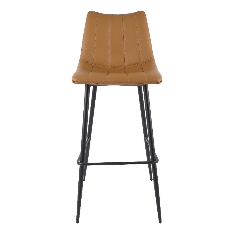 Pemberly Row Modern Barstool Tan Set of 2 Brown Vegan Leather