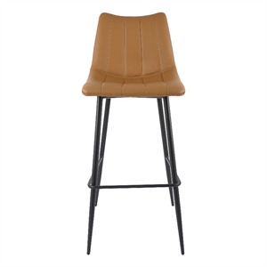 Pemberly Row Modern Barstool Tan Set of 2 Brown Vegan Leather