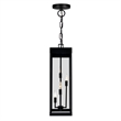 Pemberly Row Modern 4 Light Black Metal Outdoor Ceiling Light