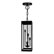 Pemberly Row Modern 4 Light Black Metal Outdoor Ceiling Light