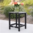 Pemberly Row Outdoor Contemporary Recycled Plastic Side Table in Black