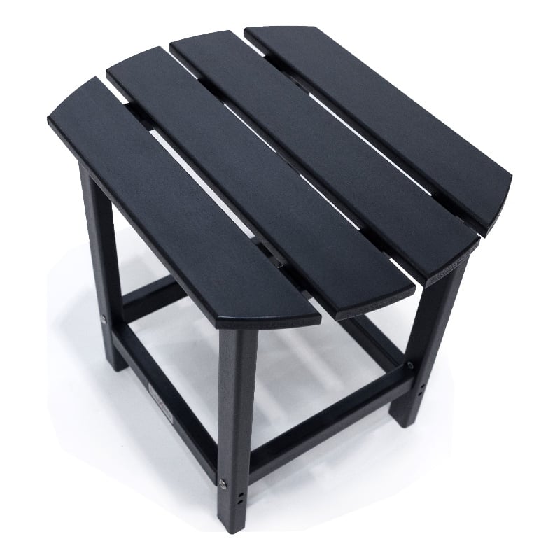 Pemberly Row Outdoor Contemporary Recycled Plastic Side Table in Black