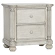 Pemberly Row Traditional Wood Nightstand in Weathered White Finish