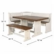 Pemberly Row Contemporary Breakfast Nook Solid Wood Dining Set