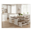 Pemberly Row Contemporary Breakfast Nook Solid Wood Dining Set