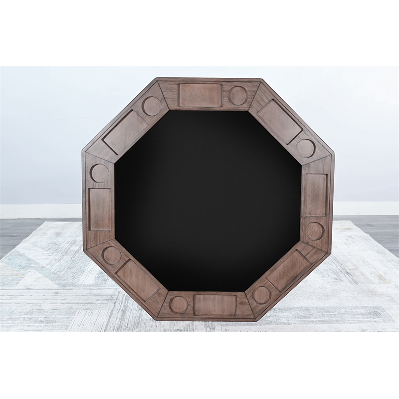 Pemberly Row Reversible Wood Game and Dining Poker Table in Buckskin Natural