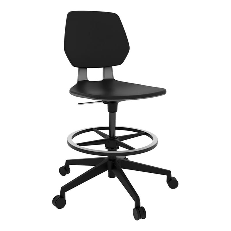 Pemberly Row Modern Extended Height Office Chair Foot Rest Black