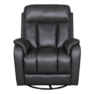Pemberly Row Contemporary Fabric Recliner in Charcoal Finish