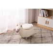 Pemberly Row Llama Animal Solid Wood & Fabric Storage Ottoman in Beige/White
