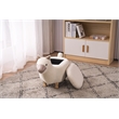 Pemberly Row Llama Animal Solid Wood & Fabric Storage Ottoman in Beige/White
