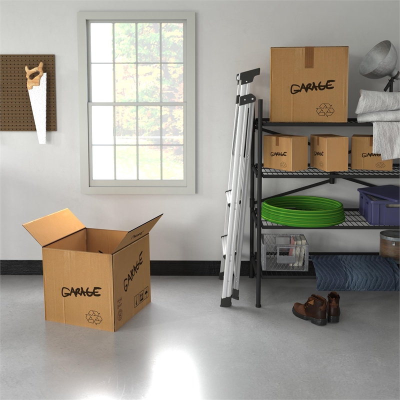 Pemberly Row 3-Step 5' Folding Step Stool 225 lb. Capacity - Aluminum