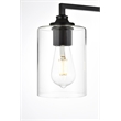Pemberly Row 4-Light Iron & Glass Bath Sconce in Black/Clear
