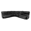 Pemberly Row Modern Faux Leather Reclining Sectional in Black