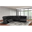 Pemberly Row Modern Faux Leather Reclining Sectional in Black
