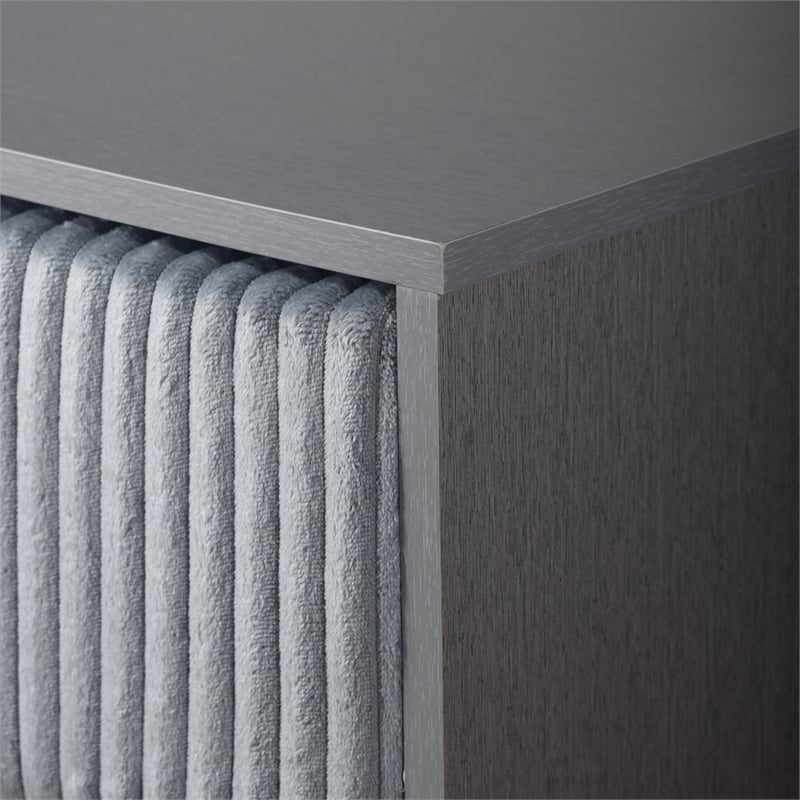 Pemberly Row Contemporary Wood 5-Drawer Chest in Gray Finish