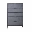 Pemberly Row Contemporary Wood 5-Drawer Chest in Gray Finish