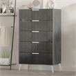 Pemberly Row Contemporary Wood 5-Drawer Chest in Gray Finish