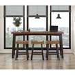 Pemberly Row 4-Pcs Pack Wood Counter Height Set in 2-Tone (Black and Brown)