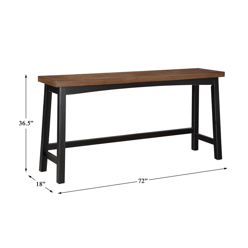 Pemberly Row 4-Pcs Pack Wood Counter Height Set in 2-Tone (Black and Brown)