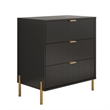 Pemberly Row 3-Drawer Nightstand Bedside Table End Table Furniture - Black