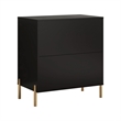 Pemberly Row 3-Drawer Nightstand Bedside Table End Table Furniture - Black