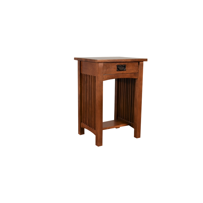 Pemberly Row Mission 1 Drawer Nightstand With Spindels in Michael's Cherry