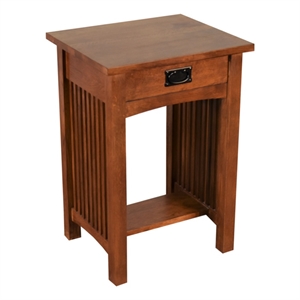 Pemberly Row Mission 1 Drawer Nightstand With Spindels in Michael's Cherry