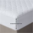 Pemberly Row Contemporary Microfiber Fabric King Heated Mattress Pad in White