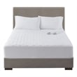 Pemberly Row Contemporary Microfiber Fabric King Heated Mattress Pad in White