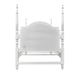 Pemberly Row Contemporary Wooden Full Bed with Poster in White