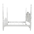Pemberly Row Contemporary Wooden Full Bed with Poster in White