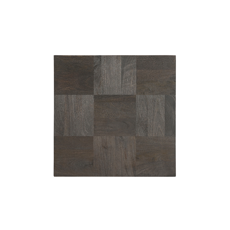 Pemberly Row Contemporary Solid Wood Side Table in Dark Gray