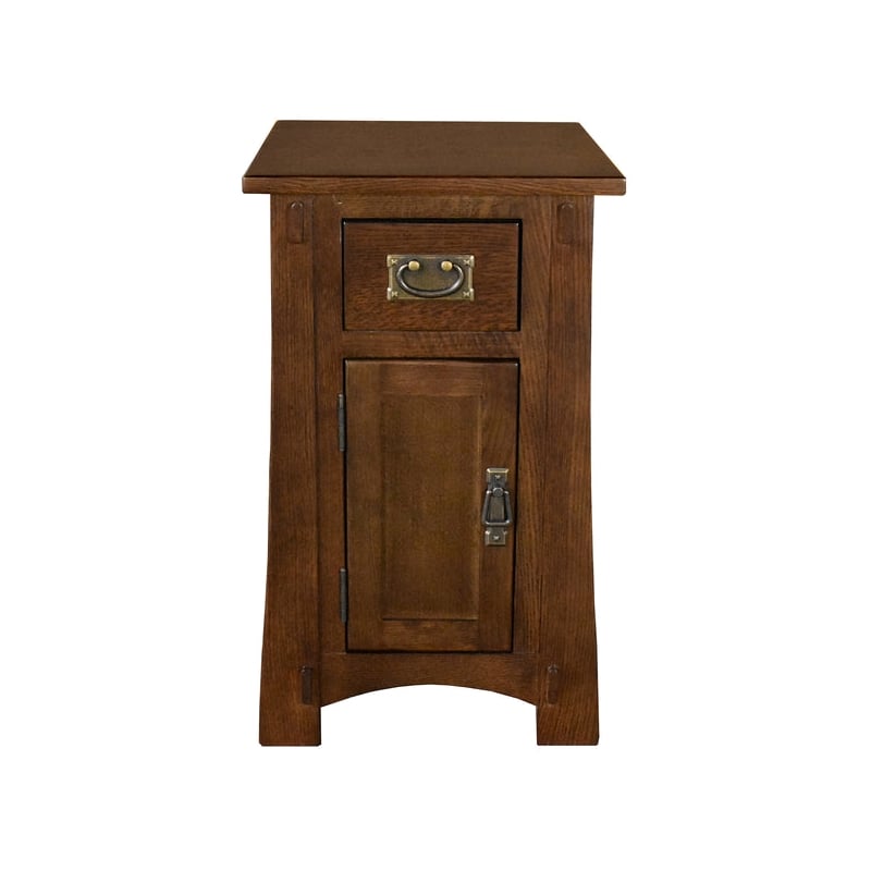 Pemberly Row Mission Tapered Leg Narrow Nightstand in Michael's Cherry