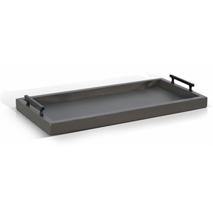 Pemberly Row Modern Rectangular Tessa Wood Dining Table Tray
